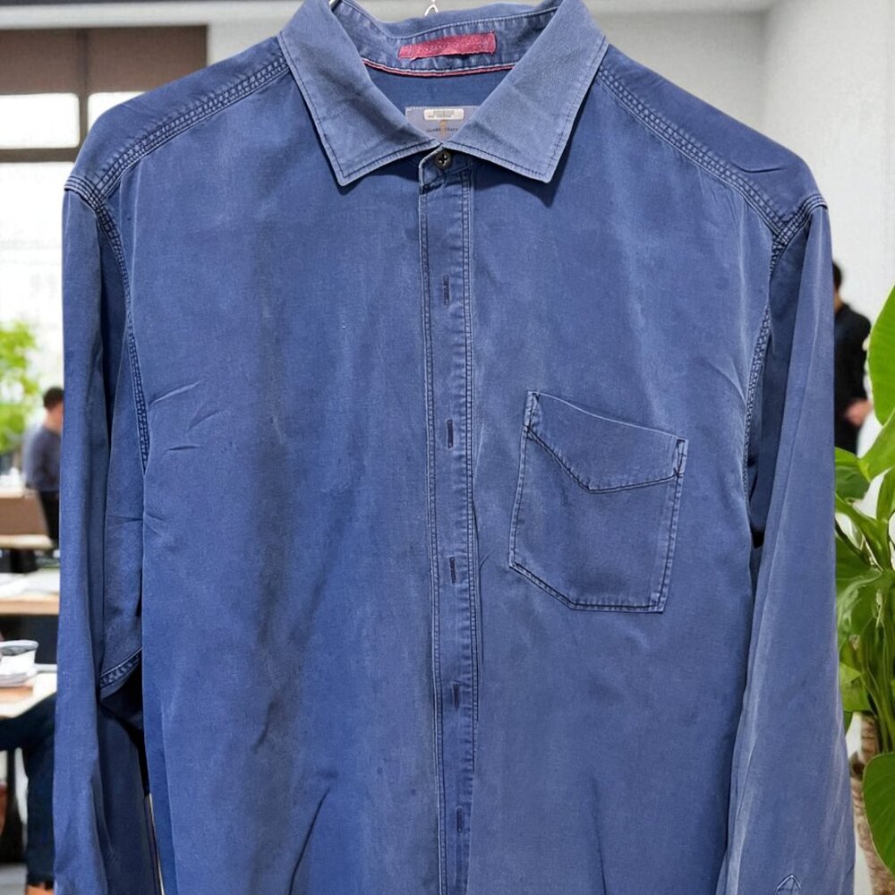 Men's Tommy Bahama Blue Long-Sleeve Button-up Shirt